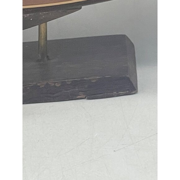 sail ship wood figurine display boat collectable 14x13" brown white latter's REA - Picture 11 of 16